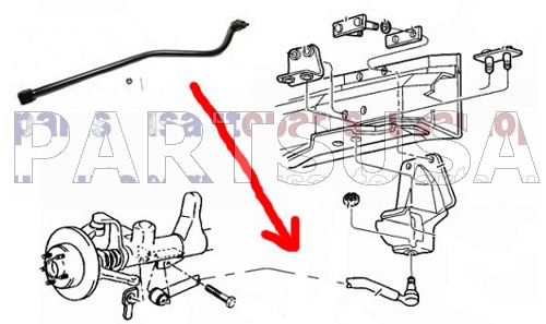 Drążek mostu przedniego (track bar, panhard) DS1147