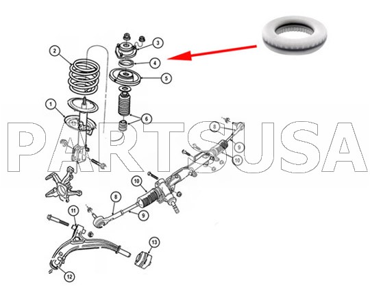 Usauta.pl - Części Do Zawieszenie I Układ Kierowniczy Chrysler Voyager / Grand Voyager 1996-2000 Łożysko Górnego Mocowania Amortyzatora Przedniego,