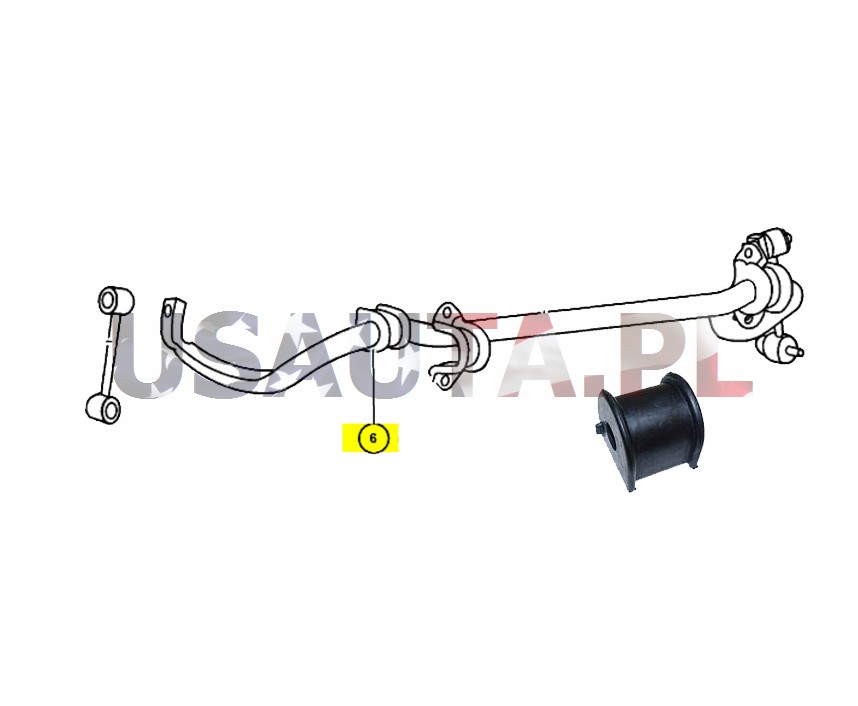 Tuleja gumowa drążka stabilizatora przedniego